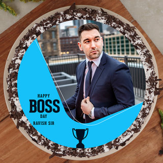 Round Boss Day Picture Licious Cake
