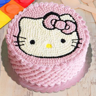 Round Delicious Hello kitty Cake
