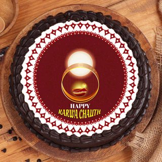 Round Karwa Chauth Poster Cake