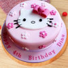 Round Kitty Fondant Cake - Birthday Fondant Kitty Cake