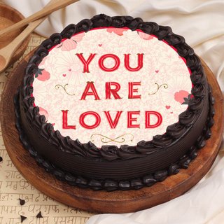 Round Poster Cake For Love