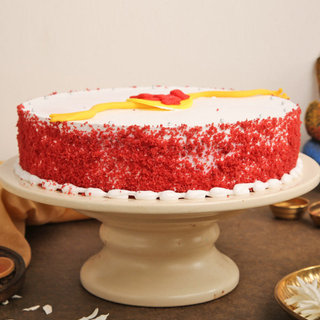 Swastika Rakhi Red Velvet Cake