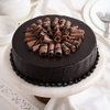 Chocolate Cake with Swirling Design
