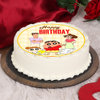 Round Shinchan Family Birthday Vanilla Poster Cake