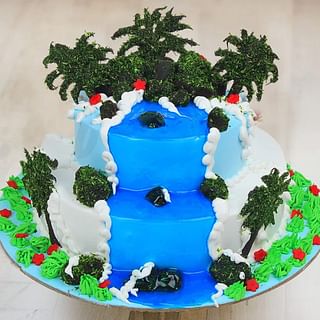 Multi flavored serenity of nature fondant cake