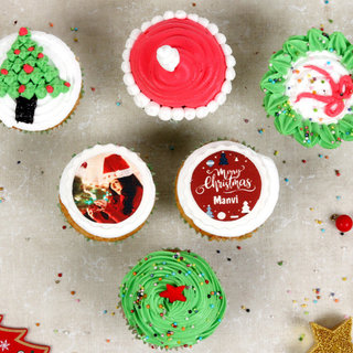 Set Of 6 Christmas Cup Cakes