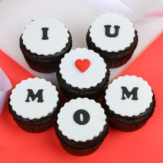 Set Of 6 Chocolate Cupcakes For Mom