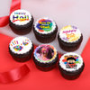 Six Personalised Holi Cupcakes