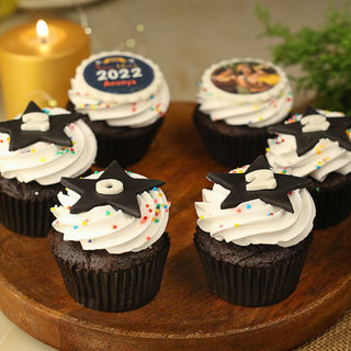 Set Of 6 New Year Cupcakes