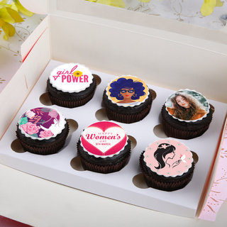Set Of 6 Womens Day Cup Cakes