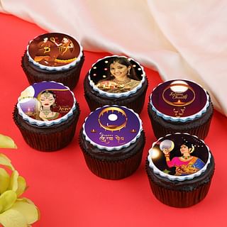 Six Karwa Chauth Photo Cupcakes