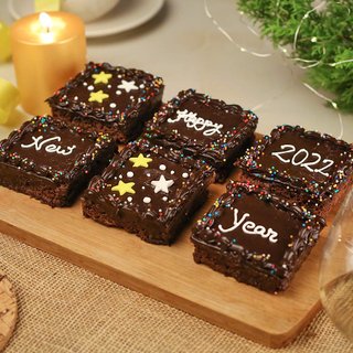 Set of Six New Year Chocolate Brownies