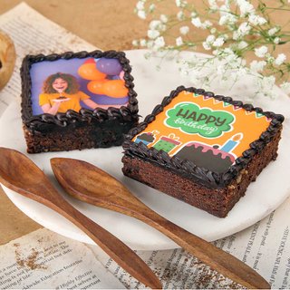 Set of Two Personalised Birthday Brownies