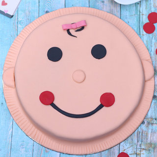 Top view of Smiley Themed Cake 