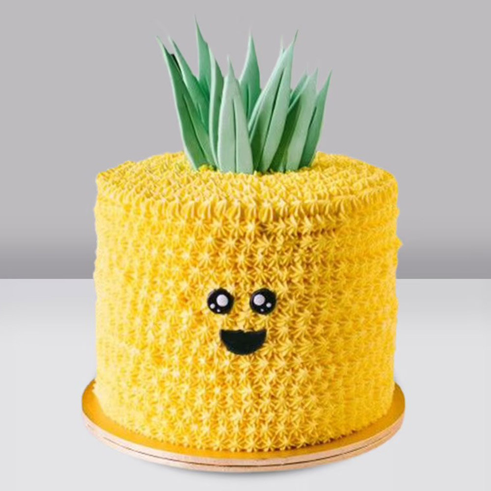 Buy Smiling Yellow Designer Pineapple Cream Cake-Designer ...