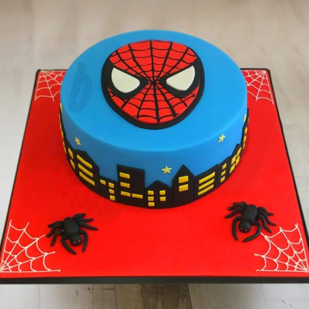 Buy Spiderman In The City Fondant Cake-Peter Parkers's Favorite ...