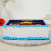 Side View of Square shaped Lohri Poster Cake