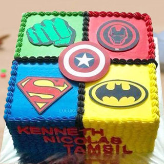 Square Shaped Superhero Cake