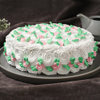 Front View of White Polka Cream Cake
