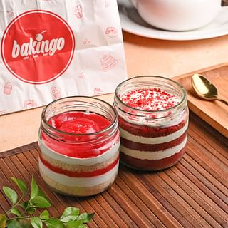 Strawberry Red Velvet Jar Cake