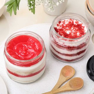 Strawberry Red Velvet Jar Cake