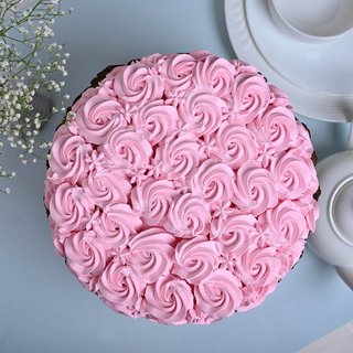 Top View of Strawberry Rose Cake