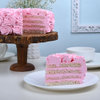 Sliced View of Strawberry Rose Cake