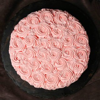 Top View of Strawberry Rose Cake