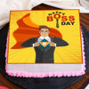 Front View of Happy Boss Day Poster Cake