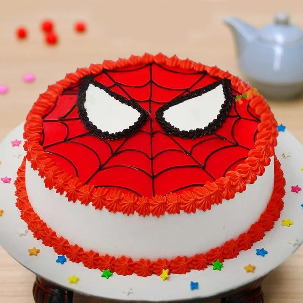 Buy Super Spiderman Cream Cake-Round Shaped Spiderman Cake