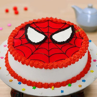 Round Shaped Spiderman Cake