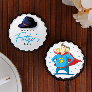 Personalised Fathers Day Poster Cupcakes