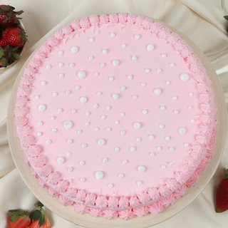Top View of Tasty Strawberry Vegan Cake