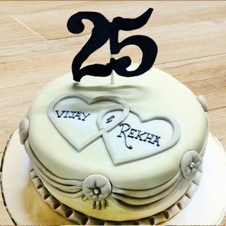 25th Marriage Anniversary Cake