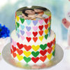 Colourful Two Tier Photo Cake
