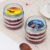 Two Red Velvet Jar Cakes For Diwali