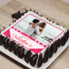 Side View of Valentines Day Photo Cake