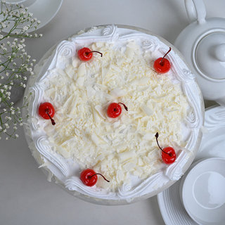 Top View of White Paradesia - A White Forest Cake