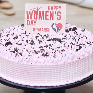 Side View of Women's Day Cream Cake