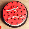 Top View of Womens Day Strawberry Cake