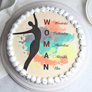 Top View Womens Day Special Photo Cake
