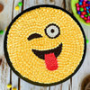 Top View of Yellow Emoji Cream Cake