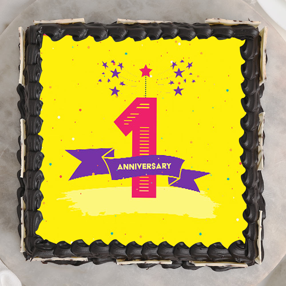 Buy Square Shaped Anniversary Cake-One Year of Togetherness Cake