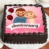 Square-shaped Cartoon Poster Anniversary Cake