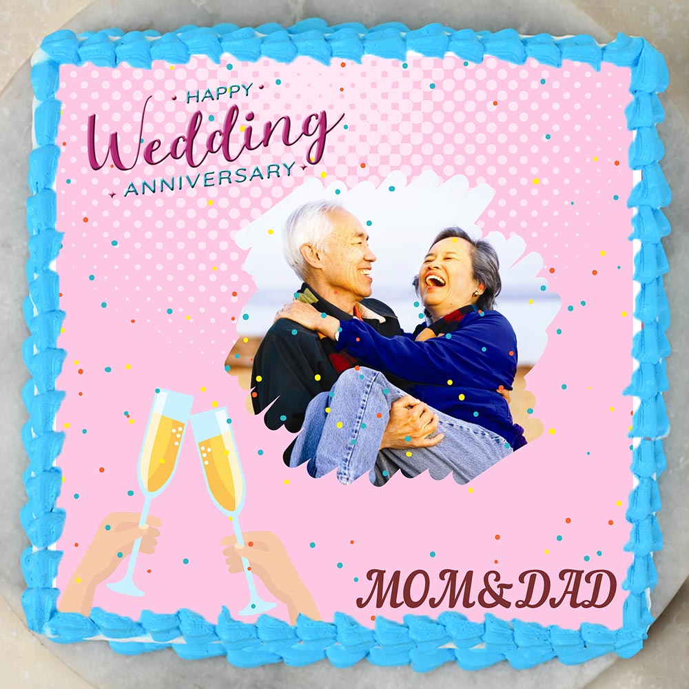 Buy Personalised Wedding Anniversary Cake-Photo Anniversary Cake