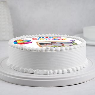 Side View of Birthday Photo Cake For Husband
