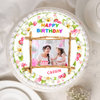 Top View of Floral Birthday Photo Cake