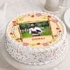 Floral Heart Round Shape Birthday Photo Cake
