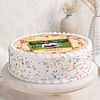 Side View of Floral Heart Round Shape Birthday Photo Cake