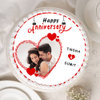Top View of Round Shape Photo Cake For Marriage Anniversary